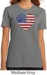 Distressed USA Heart Ladies Organic Shirt