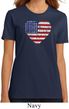 Distressed USA Heart Ladies Organic Shirt
