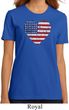 Distressed USA Heart Ladies Organic Shirt