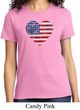 Distressed USA Heart Ladies Shirt