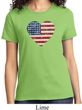 Distressed USA Heart Ladies Shirt