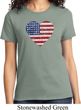 Distressed USA Heart Ladies Shirt