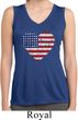 Distressed USA Heart Ladies Sleeveless Moisture Wicking Shirt