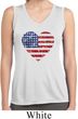 Distressed USA Heart Ladies Sleeveless Moisture Wicking Shirt
