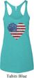 Distressed USA Heart Ladies Tri Blend Racerback Tank Top
