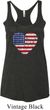 Distressed USA Heart Ladies Tri Blend Racerback Tank Top