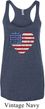 Distressed USA Heart Ladies Tri Blend Racerback Tank Top