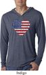 Distressed USA Heart Lightweight Hoodie Shirt