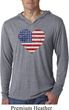 Distressed USA Heart Lightweight Hoodie Shirt