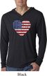 Distressed USA Heart Lightweight Hoodie Shirt