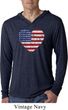 Distressed USA Heart Lightweight Hoodie Shirt