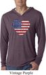 Distressed USA Heart Lightweight Hoodie Shirt