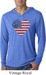 Distressed USA Heart Lightweight Hoodie Shirt