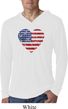 Distressed USA Heart Lightweight Hoodie Shirt
