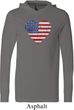 Distressed USA Heart Lightweight Hoodie Tee