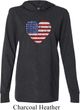 Distressed USA Heart Lightweight Hoodie Tee