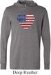 Distressed USA Heart Lightweight Hoodie Tee