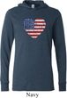 Distressed USA Heart Lightweight Hoodie Tee