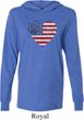Distressed USA Heart Lightweight Hoodie Tee