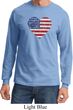 Distressed USA Heart Long Sleeve Shirt