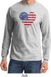 Distressed USA Heart Long Sleeve Shirt
