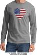 Distressed USA Heart Long Sleeve Shirt
