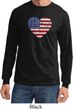 Distressed USA Heart Long Sleeve Shirt