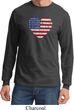 Distressed USA Heart Long Sleeve Shirt