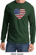 Distressed USA Heart Long Sleeve Shirt