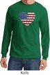 Distressed USA Heart Long Sleeve Shirt