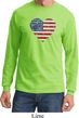 Distressed USA Heart Long Sleeve Shirt