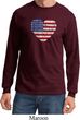 Distressed USA Heart Long Sleeve Shirt