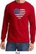 Distressed USA Heart Long Sleeve Shirt