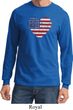 Distressed USA Heart Long Sleeve Shirt