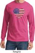 Distressed USA Heart Long Sleeve Shirt