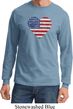 Distressed USA Heart Long Sleeve Shirt