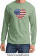 Distressed USA Heart Long Sleeve Shirt