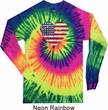 Distressed USA Heart Long Sleeve Tie Dye Shirt