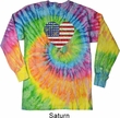 Distressed USA Heart Long Sleeve Tie Dye Shirt