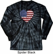 Distressed USA Heart Long Sleeve Tie Dye Shirt