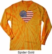 Distressed USA Heart Long Sleeve Tie Dye Shirt