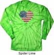 Distressed USA Heart Long Sleeve Tie Dye Shirt