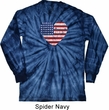 Distressed USA Heart Long Sleeve Tie Dye Shirt