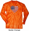 Distressed USA Heart Long Sleeve Tie Dye Shirt