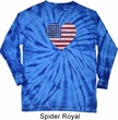 Distressed USA Heart Long Sleeve Tie Dye Shirt