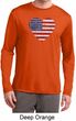Distressed USA Heart Mens Dry Wicking Long Sleeve Shirt
