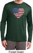 Distressed USA Heart Mens Dry Wicking Long Sleeve Shirt