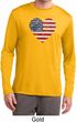 Distressed USA Heart Mens Dry Wicking Long Sleeve Shirt