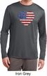 Distressed USA Heart Mens Dry Wicking Long Sleeve Shirt