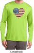 Distressed USA Heart Mens Dry Wicking Long Sleeve Shirt